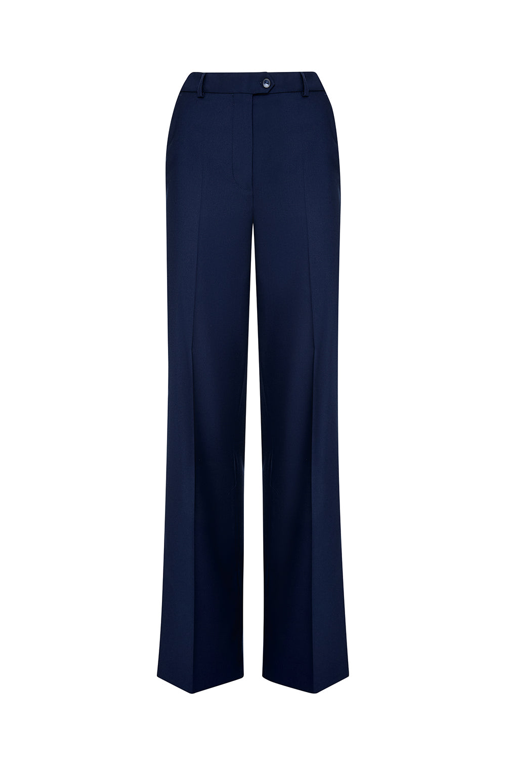 High-waisted straight-leg trousers