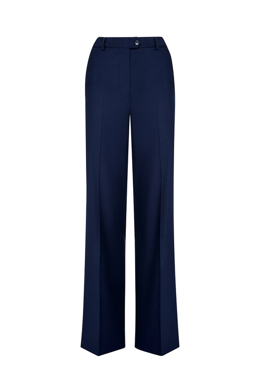 High-waisted straight-leg trousers