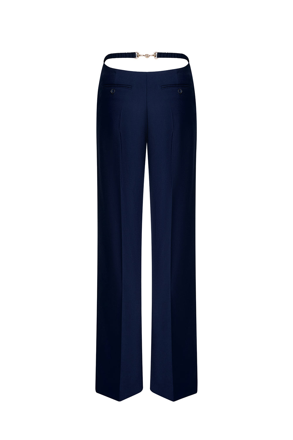 High-waisted straight-leg trousers