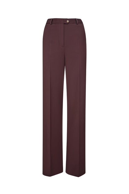 High-waisted straight-leg trousers