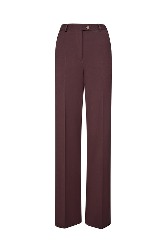 High-waisted straight-leg trousers