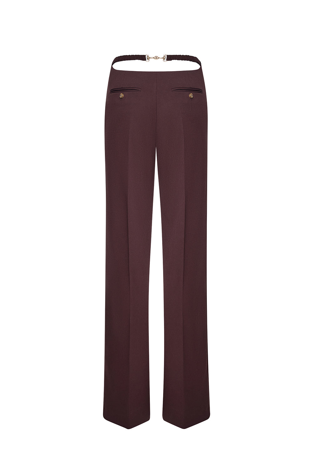High-waisted straight-leg trousers