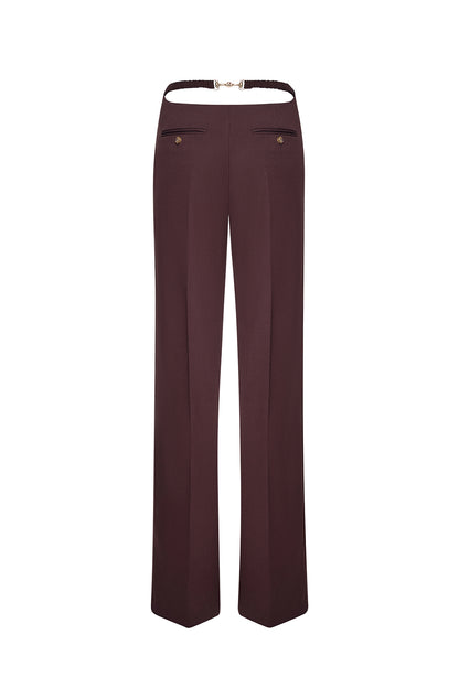 High-waisted straight-leg trousers