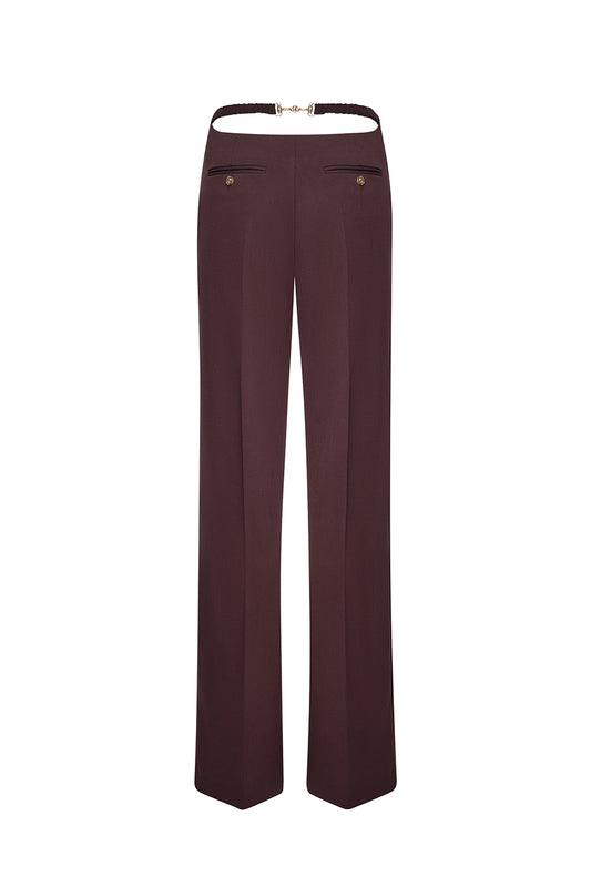 High-waisted straight-leg trousers