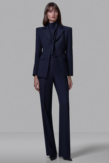 High-waisted straight-leg trousers