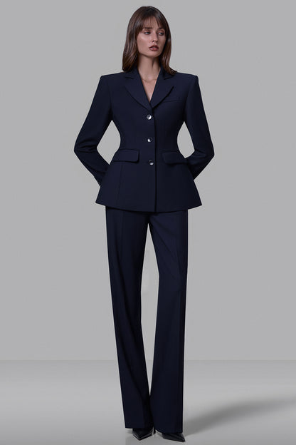 High-waisted straight-leg trousers