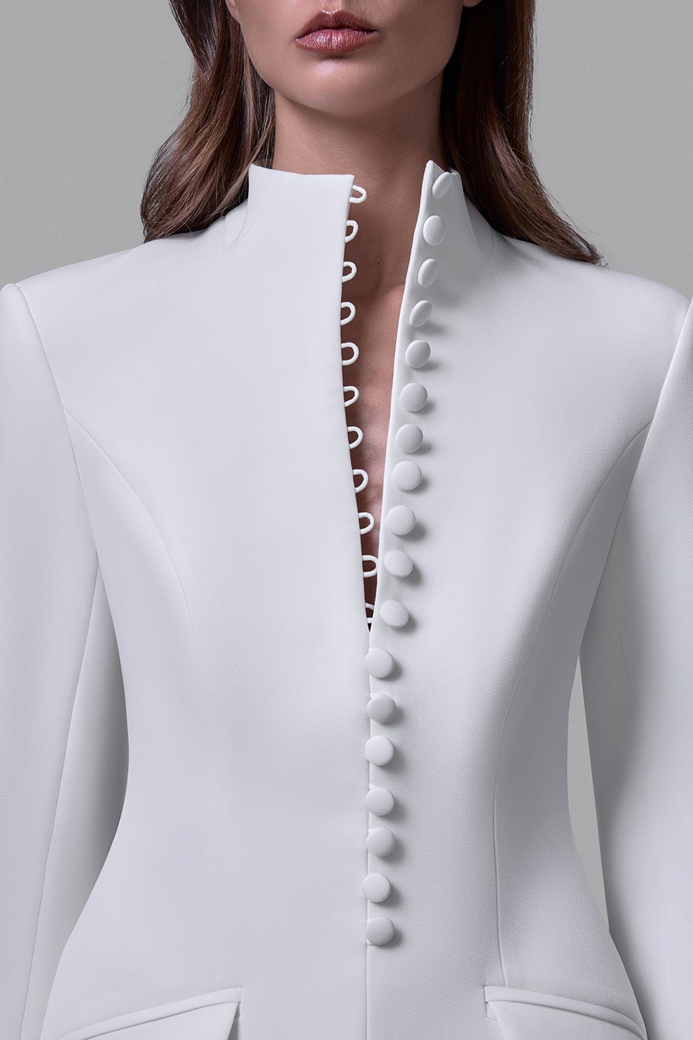 Button-Front Blazer Dress