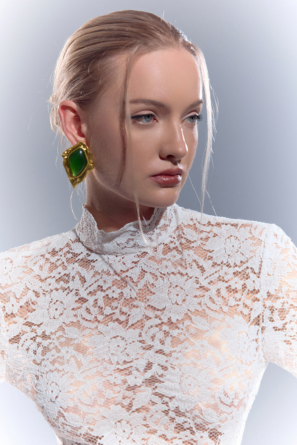 Lace High Neck Blouse