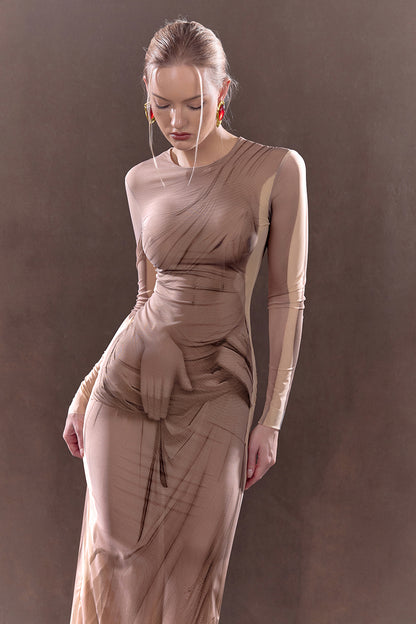 Midi Dress With a Painted Body Effect