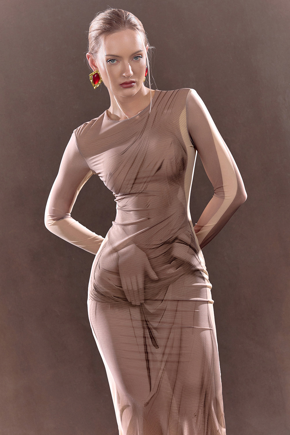 Midi Dress With a Painted Body Effect