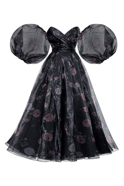 Cloud sleeves midi dress