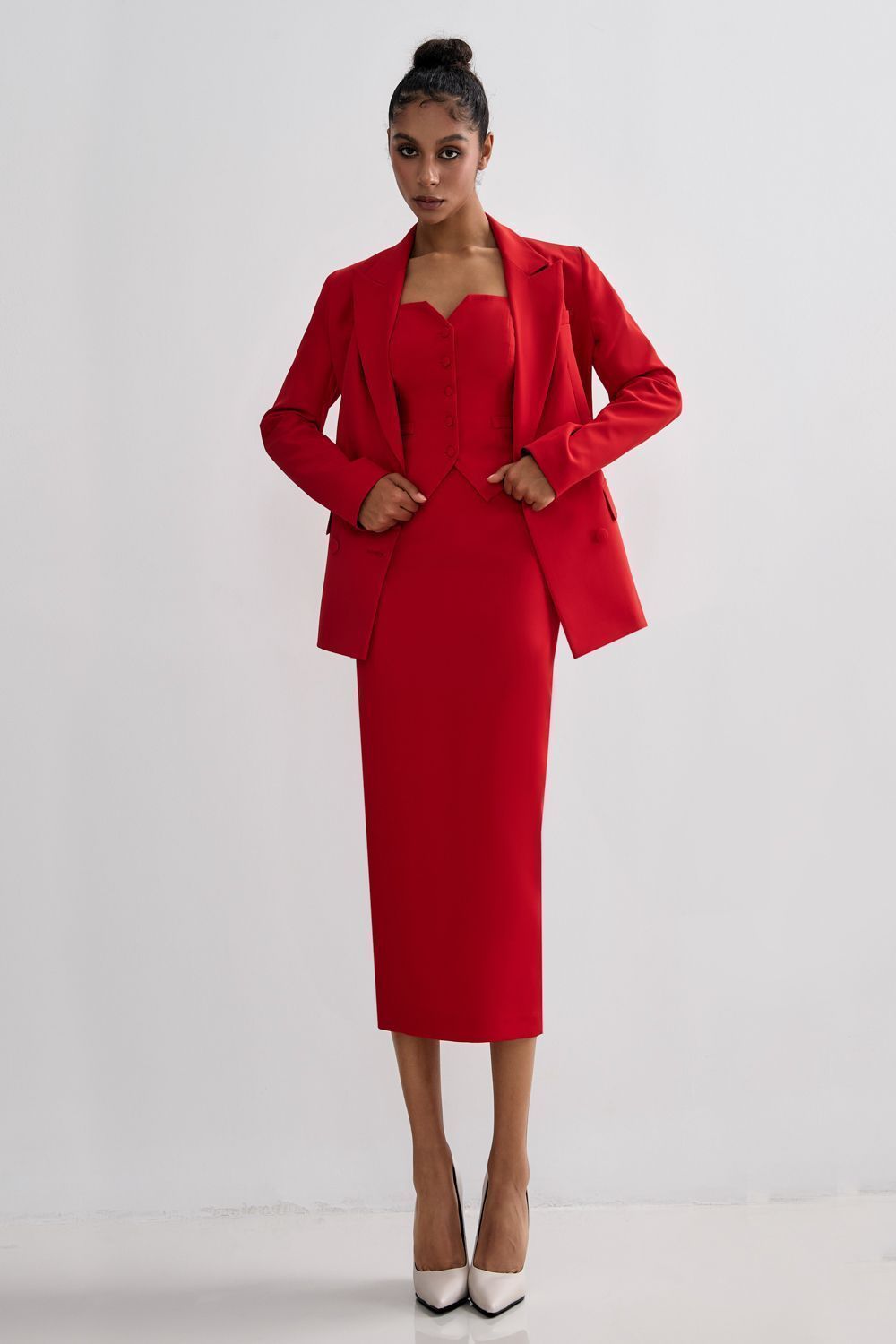 Pencil skirt with a slit