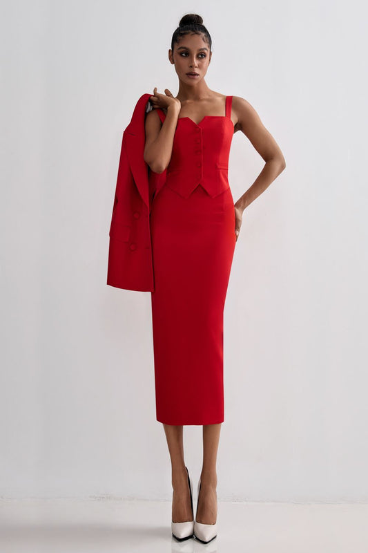 Pencil skirt with a slit