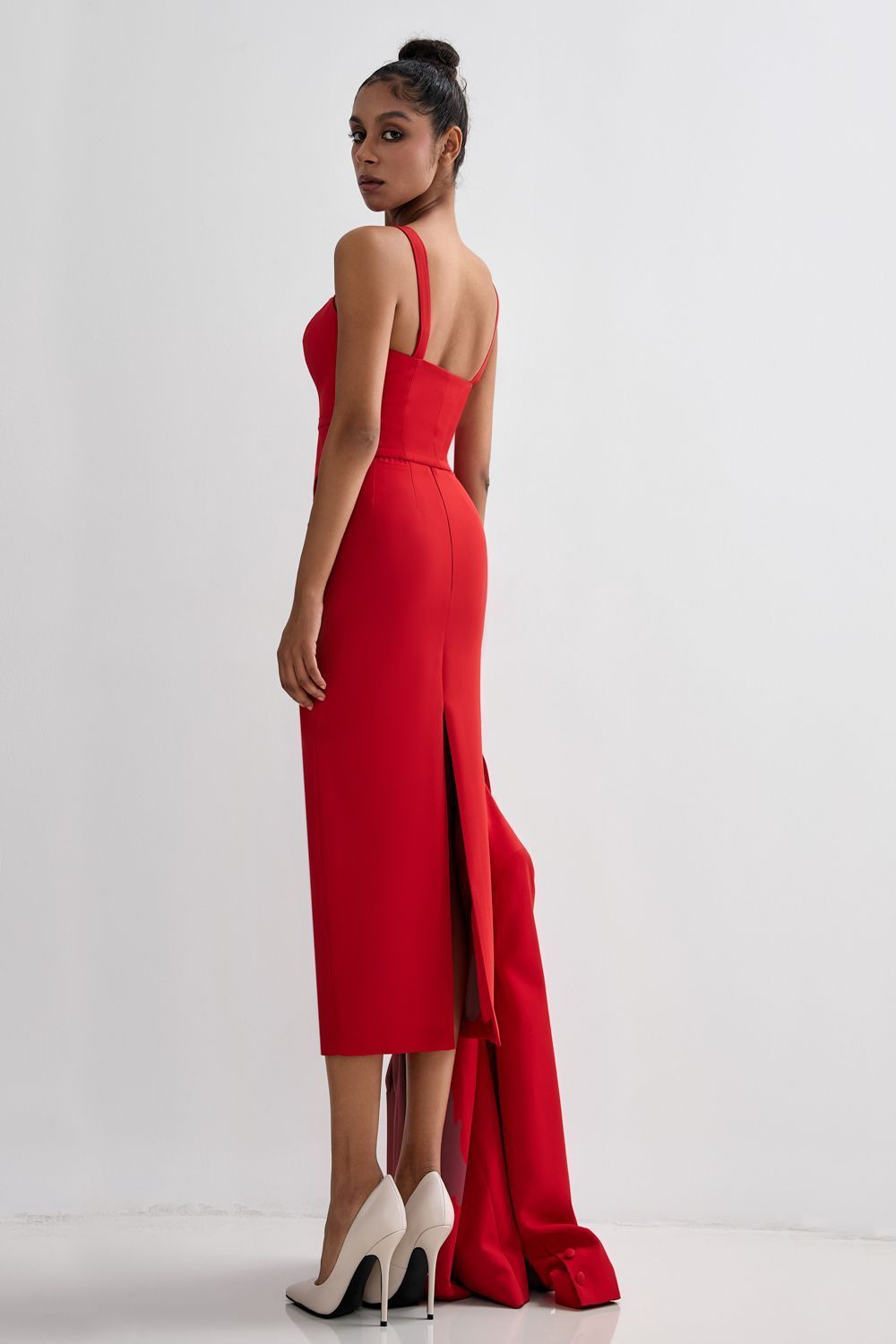 Pencil skirt with a slit