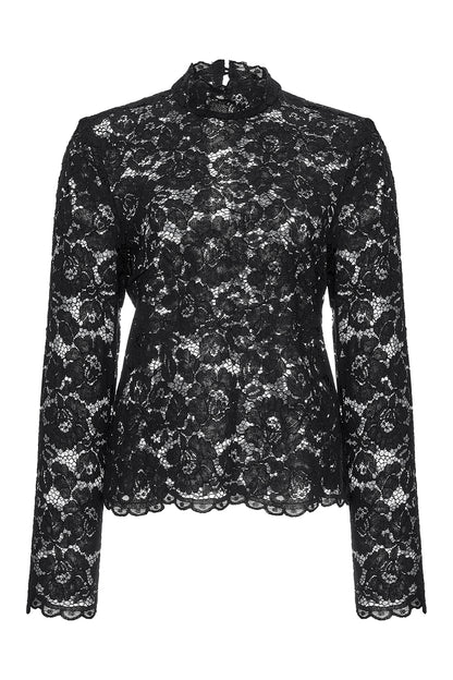 Lace High Neck Blouse
