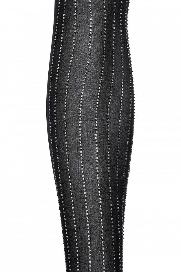 Sheer Tights with Crystal Stripes