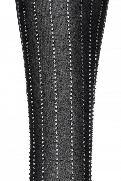 Sheer Tights with Crystal Stripes