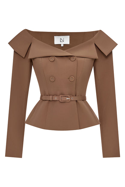Double Breasted Jacket with Collar
