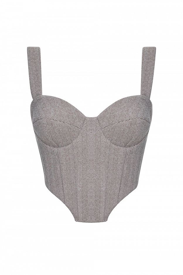 Elegant Tweed Corset Top