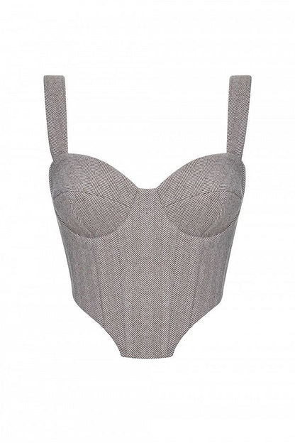 Elegant Tweed Corset Top