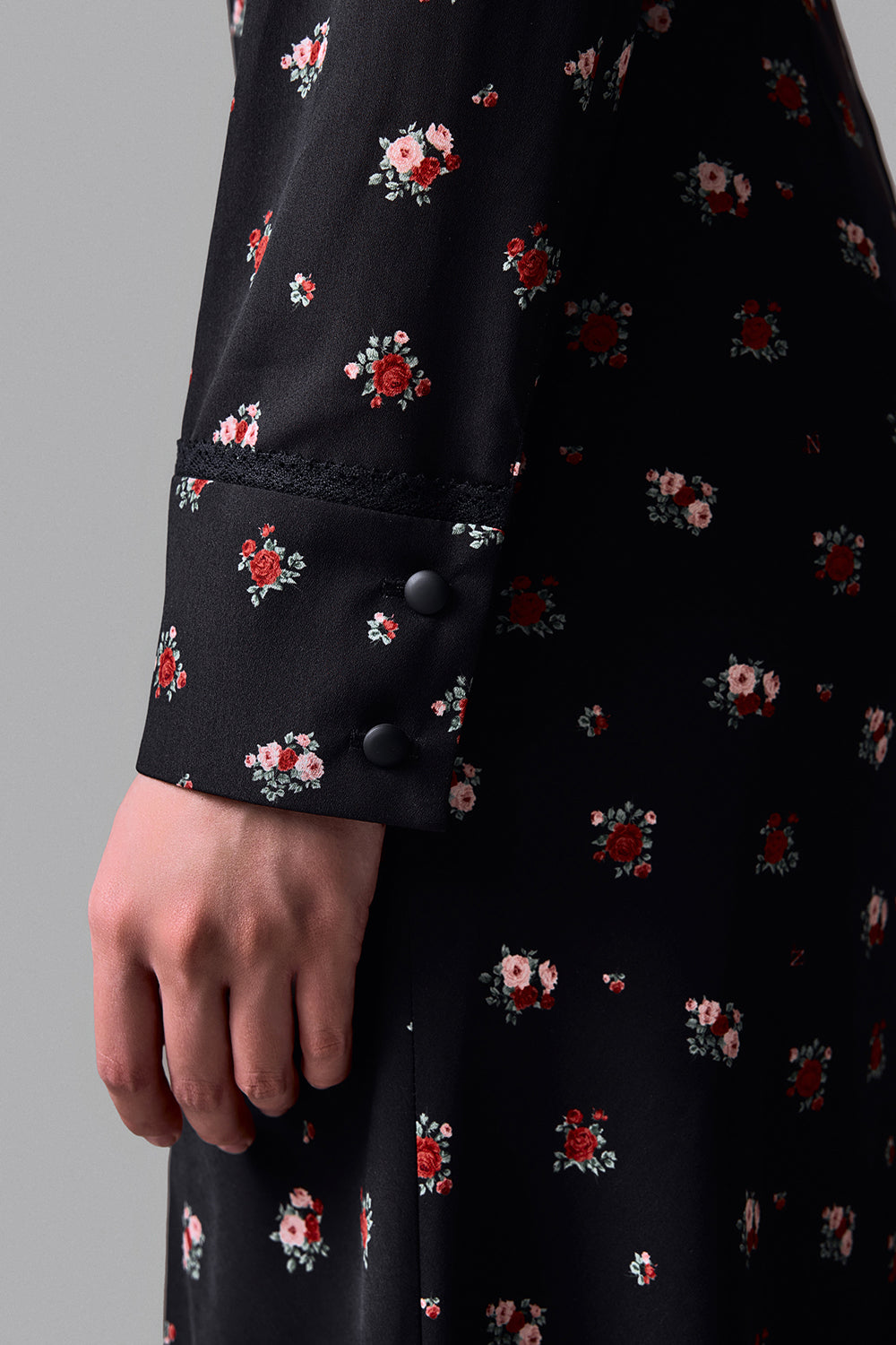 Midi Dress with Lace Trim