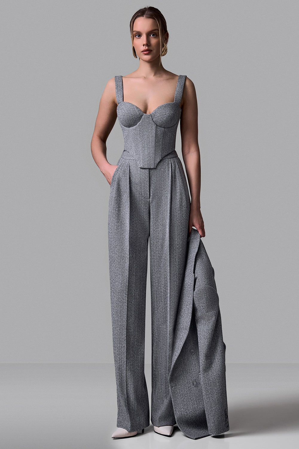 Elegant Tweed Corset Top