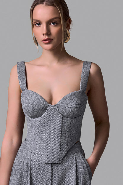 Elegant Tweed Corset Top