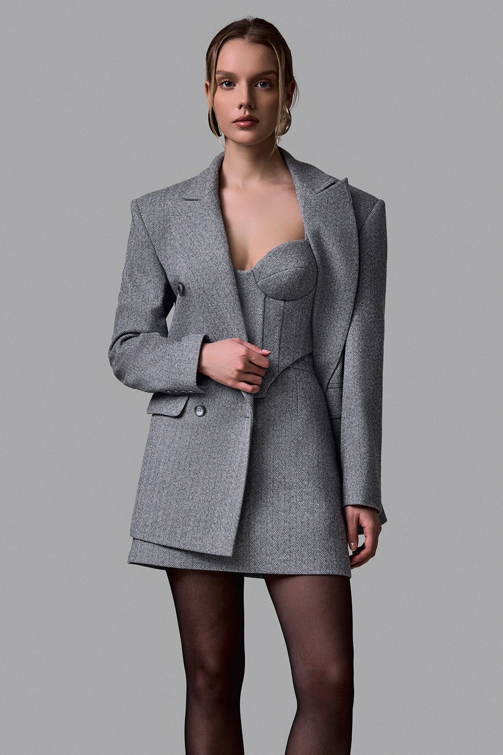 Elegant Tweed Corset Top