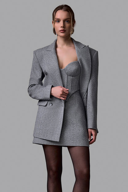 Elegant Tweed Corset Top