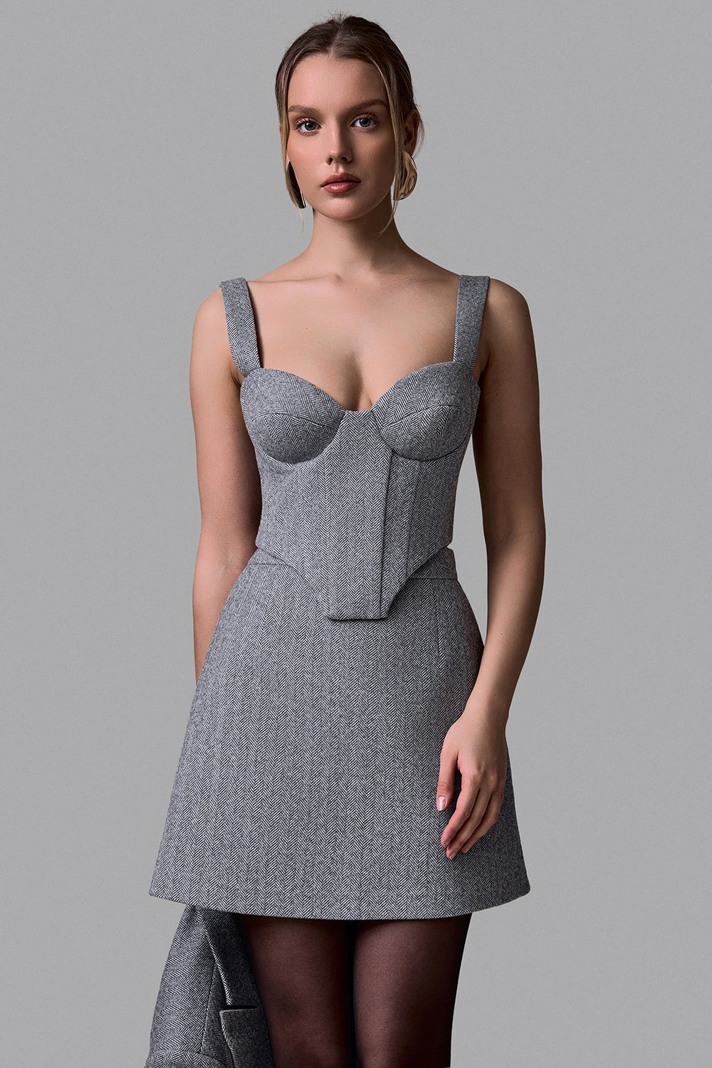 Elegant Tweed Corset Top