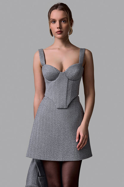 Elegant Tweed Corset Top