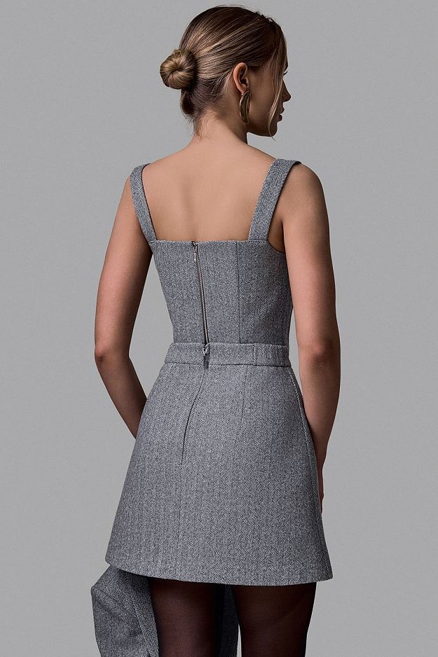 High-Waist Structured Mini Skirt