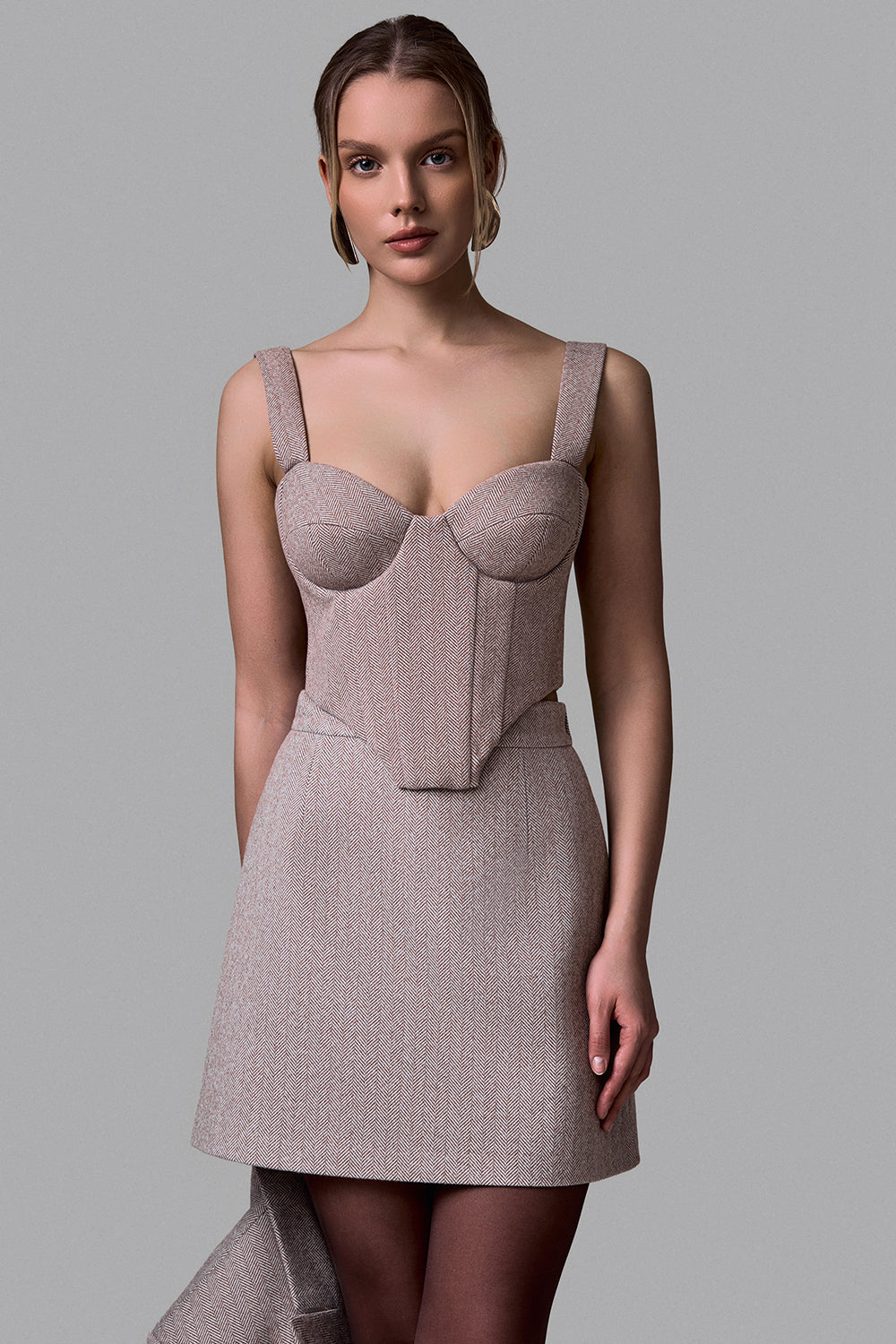 Elegant Tweed Corset Top