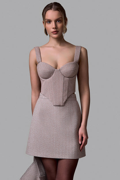 Elegant Tweed Corset Top
