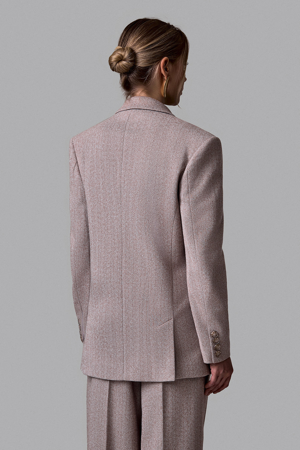 Herringbone Double-Breasted Blazer