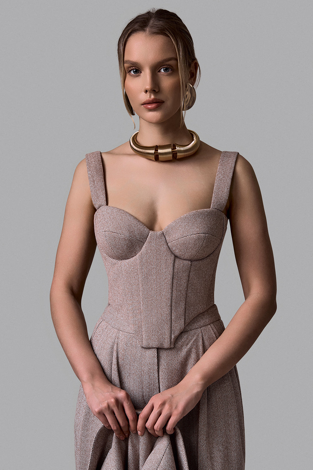 Elegant Tweed Corset Top