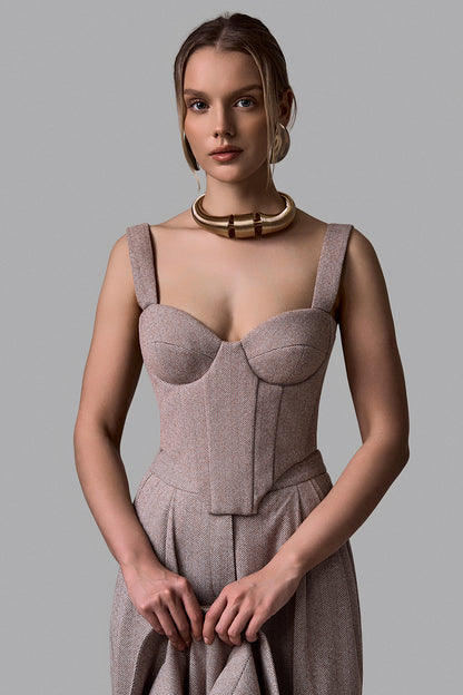 Elegant Tweed Corset Top