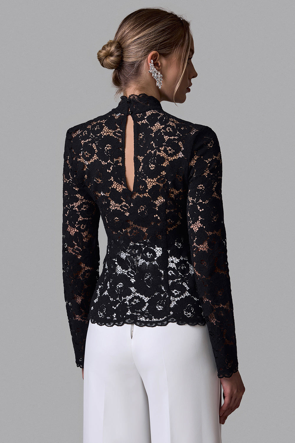 Lace High Neck Blouse