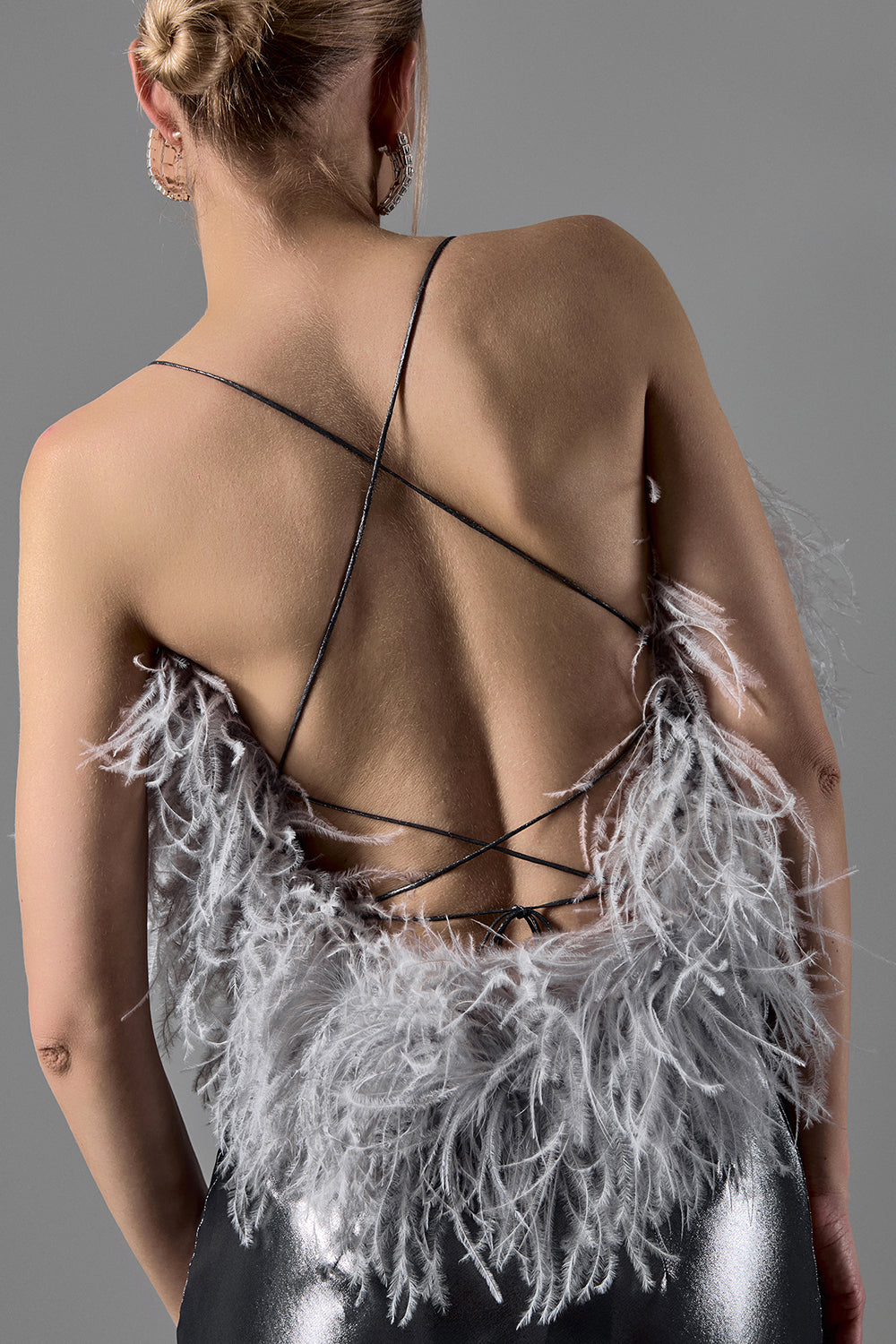 Evening Gown with Ostrich Feather Bodice