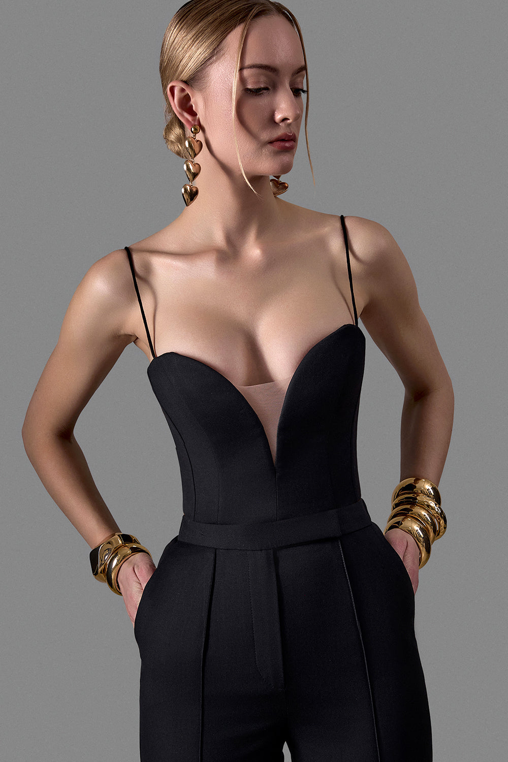 Corset With a Deep Neckline