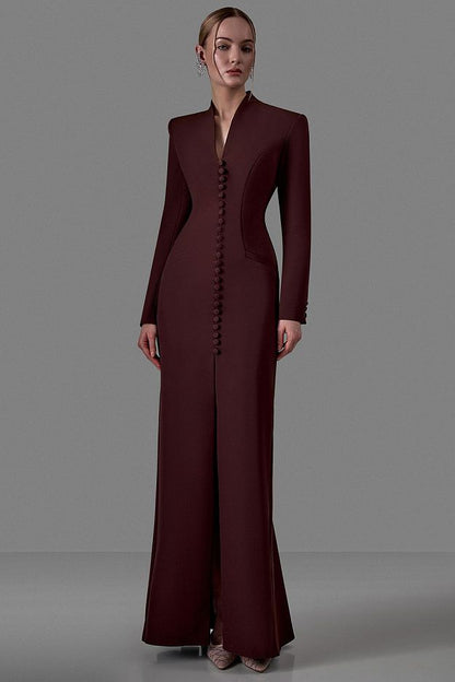 Long-Sleeve Maxi Dress