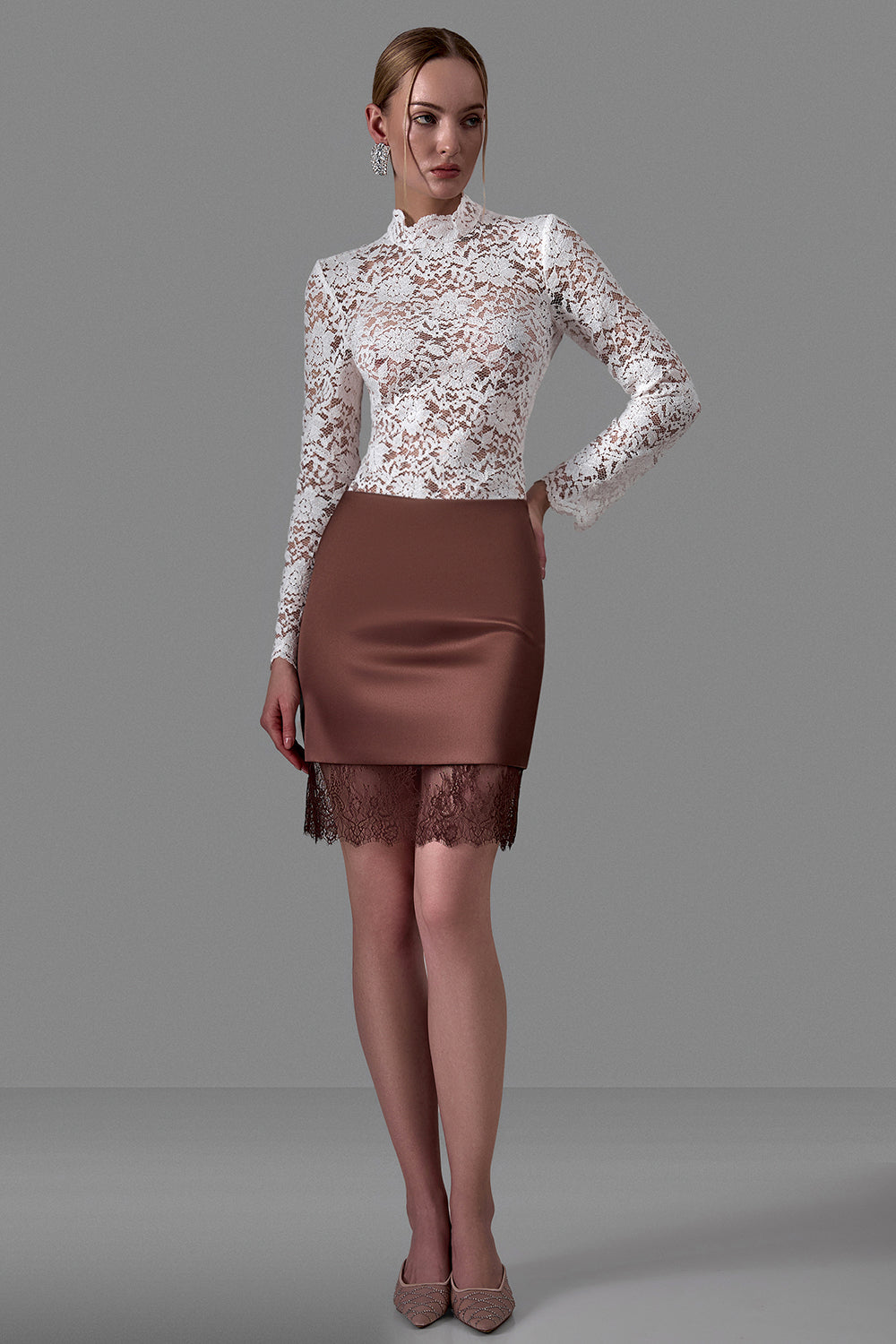 Skirt With Lace Trim