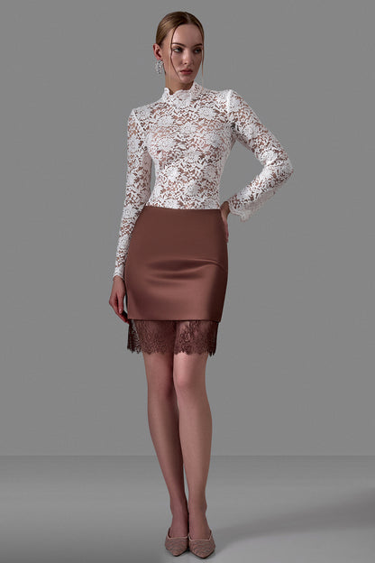 Skirt With Lace Trim