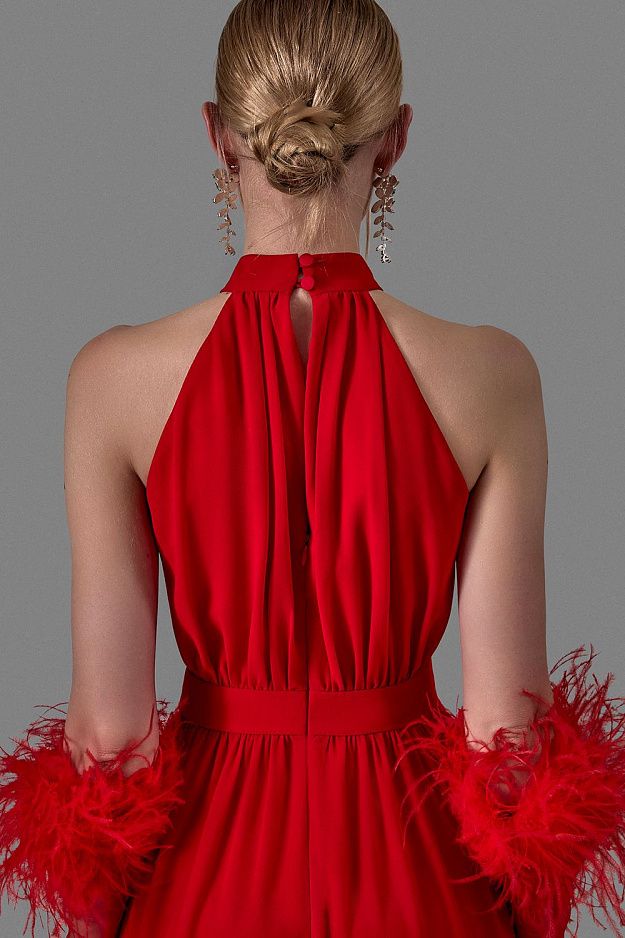 Halter-Neck Evening Dress