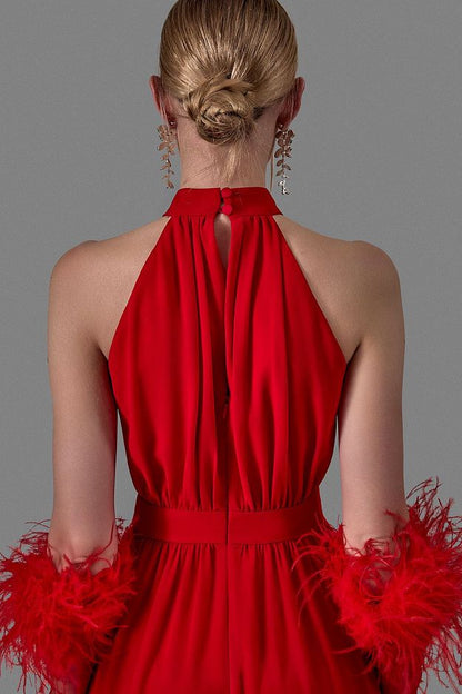 Halter-Neck Evening Dress