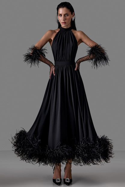 Halter-Neck Evening Dress