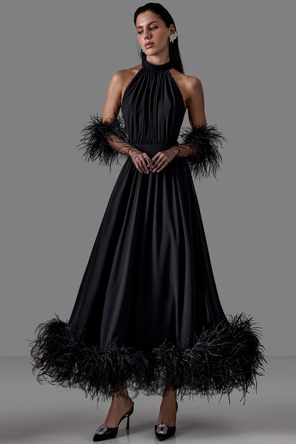 Halter-Neck Evening Dress