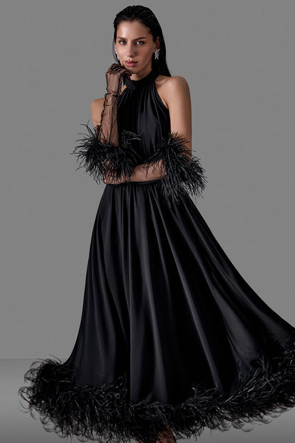 Halter-Neck Evening Dress