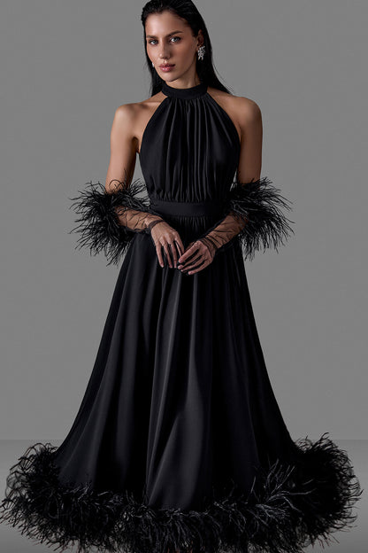 Halter-Neck Evening Dress
