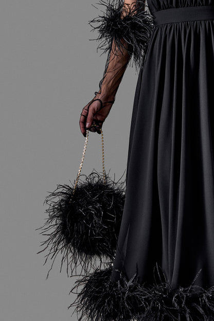 Ostrich Feather Evening Bag